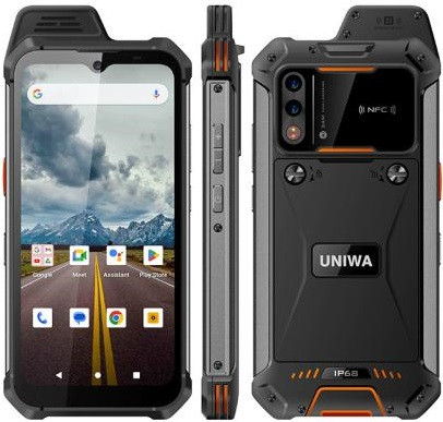 UNIWA W999 Rugged Phone Dual Sim 128GB Black Orange (8GB RAM) - US Plug