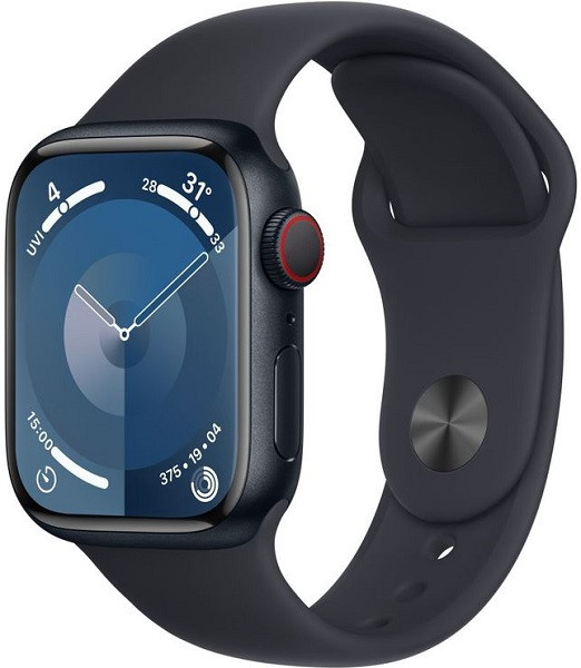 Apple Watch Series 9 GPS 41mm Midnight Aluminium Case with S/M Midnight Sport Band