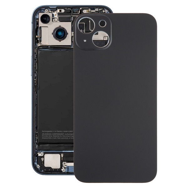 Glass Battery Back Cover for iPhone 15 Plus (Black)