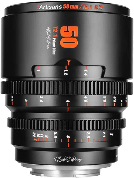 7Artisans 50mm T/2.1 Prime Cine Lens Black (Canon RF Mount)