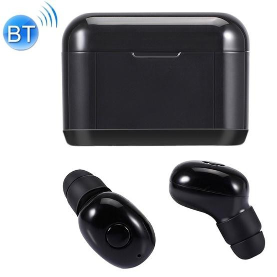 DT-4 IPX Waterproof Bluetooth 5.0 Wireless Bluetooth Earphone with Magnetic Charging Box(Black)