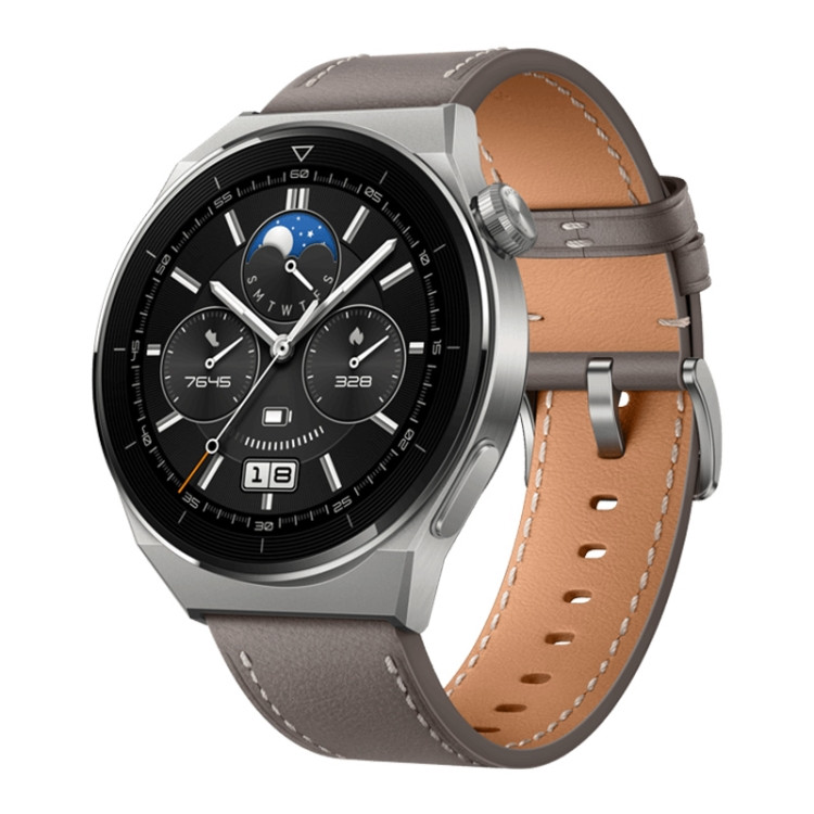 HUAWEI WATCH GT 3 Pro Titanium Smart Watch 46mm Genuine Leather Wristband