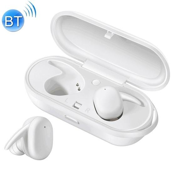 DT-7 IPX Waterproof Bluetooth 5.0 Wireless Bluetooth Earphone with 300mAh Magnetic Charging Box (White)