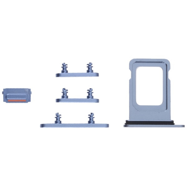 SIM Card Tray + SIM Card Tray + Side Keys for iPhone 14 (Blue)