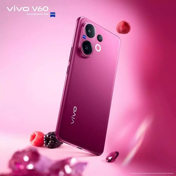Vivo V60 5G Dual Sim 256GB Berry Purple (12GB RAM) - Global Version