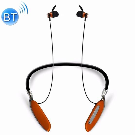 V89 Steel Wire Cord Earbuds Wireless Bluetooth V4.2 Sports Gym HD Stereo Headset with Mic(Orange)