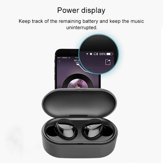 X9S TWS Bluetooth V5.0 Stereo Wireless Earphones with LED Charging Box (Black)