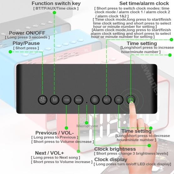 AEC BT506 Speaker With Wirror.(Pink)